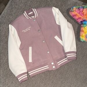Abercrombie Kids Mauve Letterman Jacket